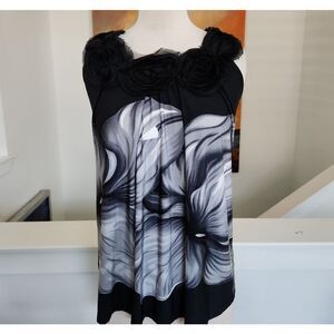 Vibe Black and Gray Sleeveless Top